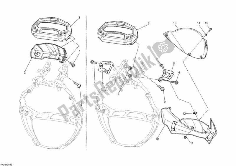 Alle onderdelen voor de Meter van de Ducati Monster 696 USA 2012